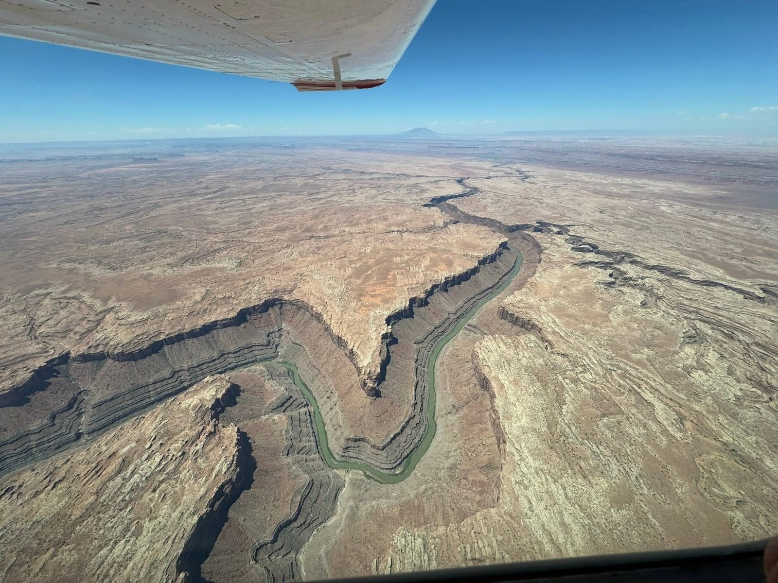 Aerial view of a river canyon
