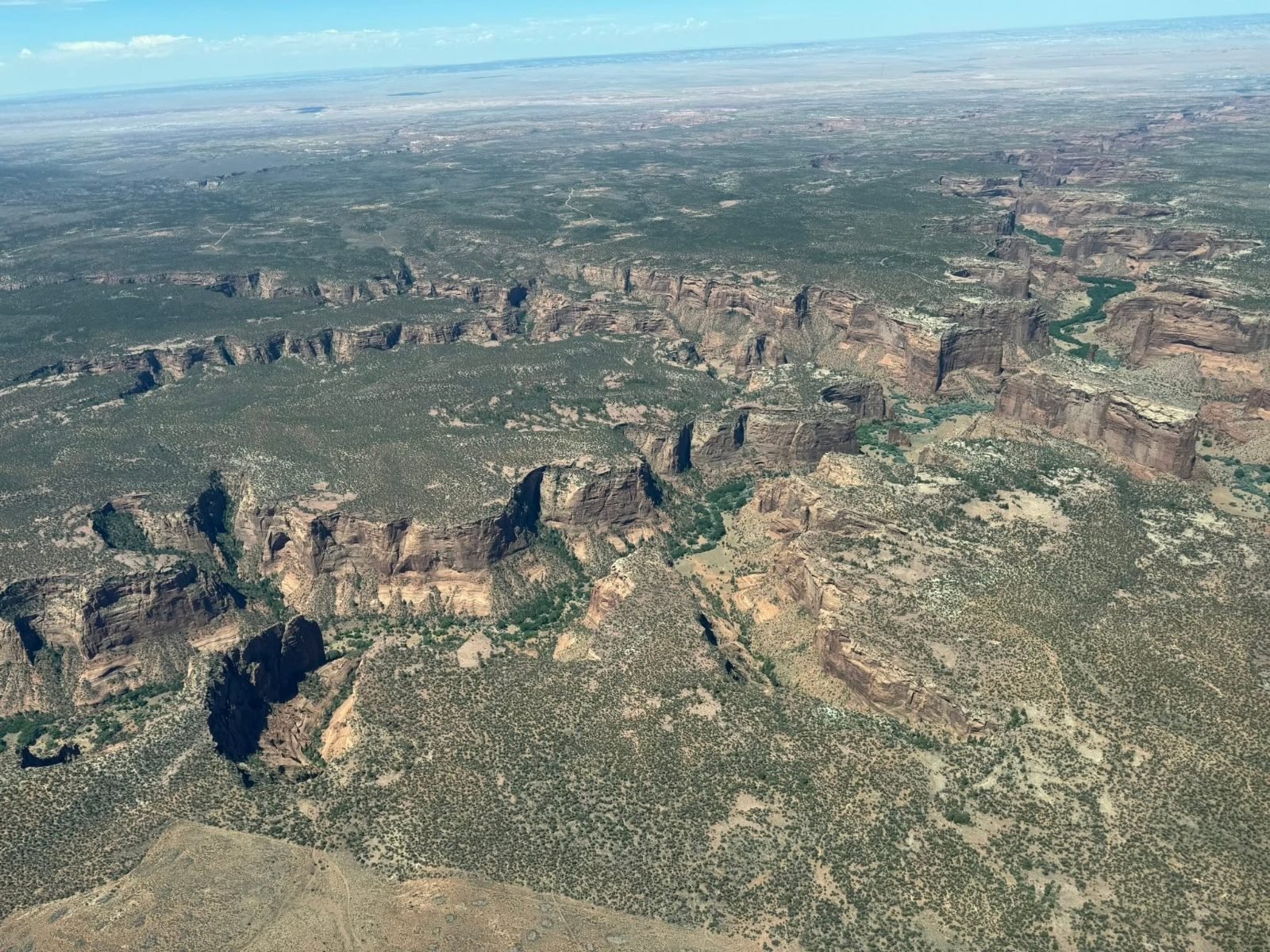 Aerial view of canyon country