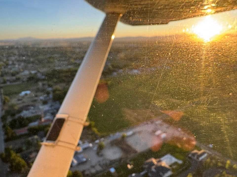 Sunset under the wing strut